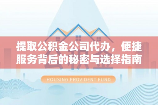 绥阳提取公积金公司代办，便捷服务背后的秘密与选择指南