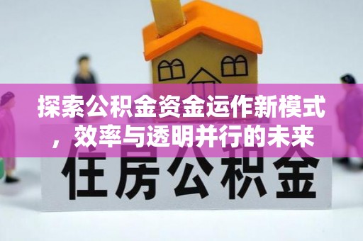 绥阳探索公积金资金运作新模式，效率与透明并行的未来
