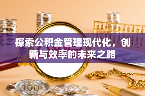 绥阳探索公积金管理现代化，创新与效率的未来之路