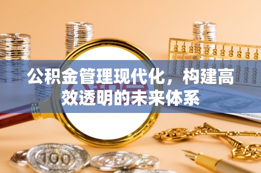 绥阳公积金管理现代化，构建高效透明的未来体系